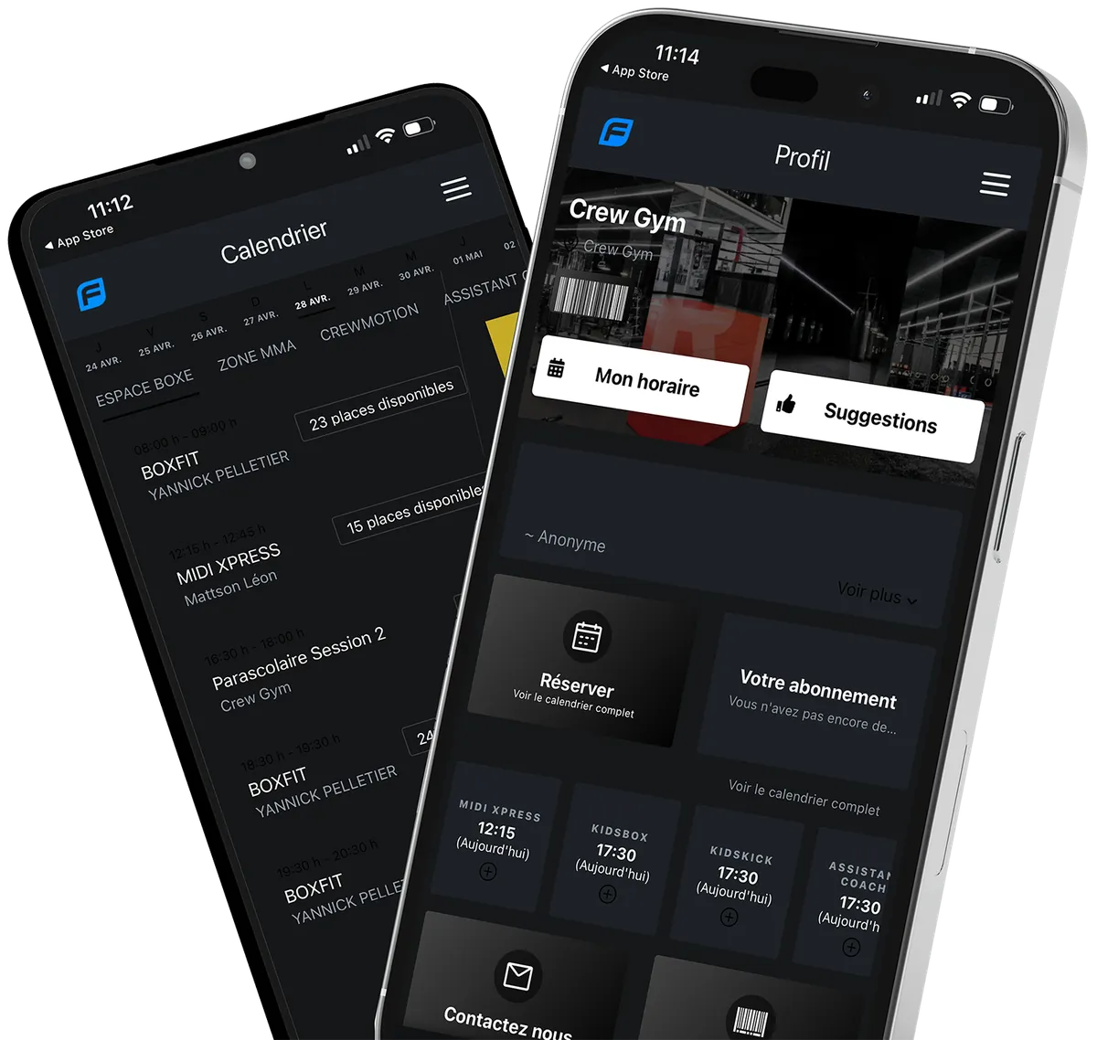 L'application Crew sur téléphone